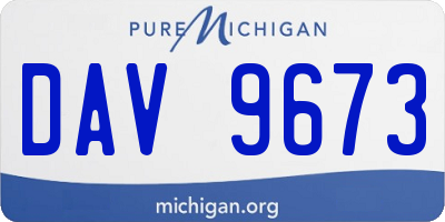 MI license plate DAV9673