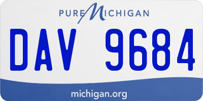 MI license plate DAV9684