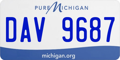 MI license plate DAV9687