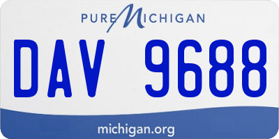 MI license plate DAV9688