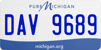 MI license plate DAV9689
