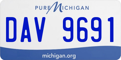 MI license plate DAV9691