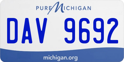 MI license plate DAV9692