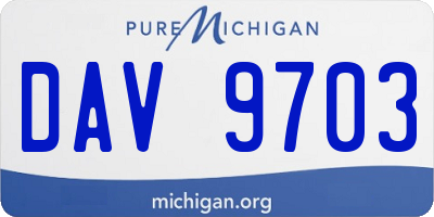 MI license plate DAV9703