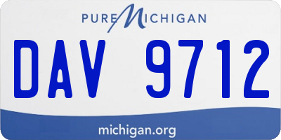 MI license plate DAV9712