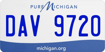 MI license plate DAV9720