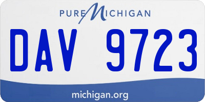 MI license plate DAV9723