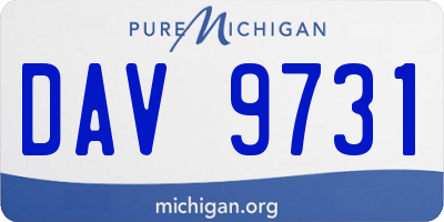 MI license plate DAV9731