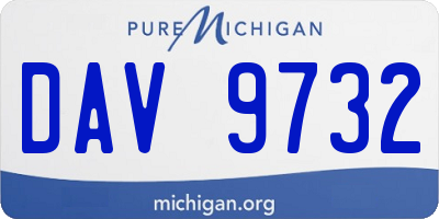 MI license plate DAV9732