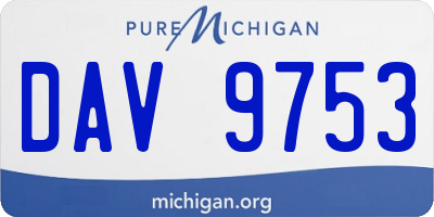 MI license plate DAV9753