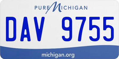 MI license plate DAV9755