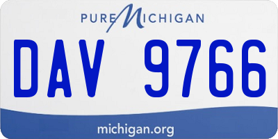 MI license plate DAV9766