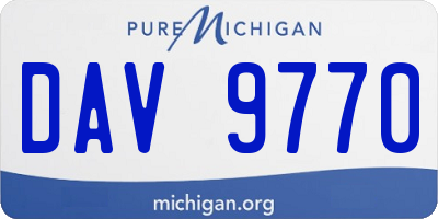 MI license plate DAV9770
