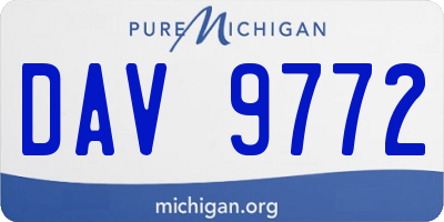 MI license plate DAV9772