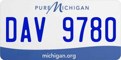 MI license plate DAV9780