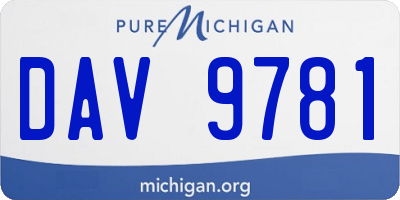 MI license plate DAV9781