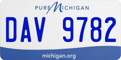 MI license plate DAV9782