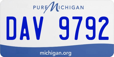MI license plate DAV9792