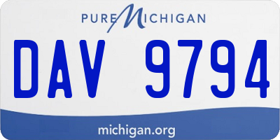 MI license plate DAV9794