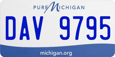 MI license plate DAV9795