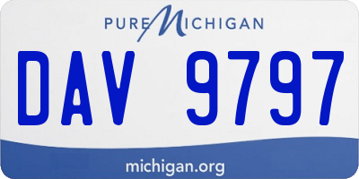 MI license plate DAV9797
