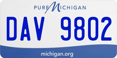 MI license plate DAV9802
