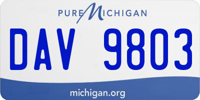 MI license plate DAV9803