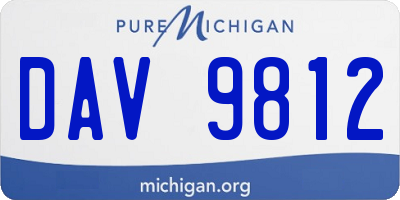 MI license plate DAV9812