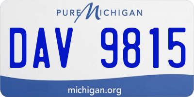 MI license plate DAV9815