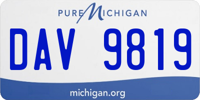 MI license plate DAV9819