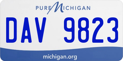 MI license plate DAV9823