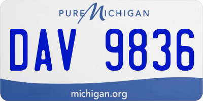 MI license plate DAV9836