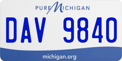 MI license plate DAV9840