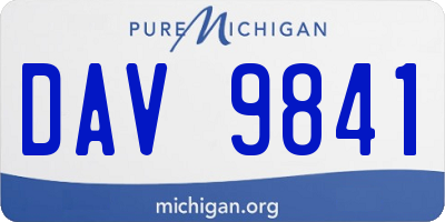 MI license plate DAV9841