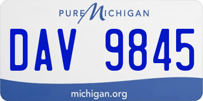 MI license plate DAV9845