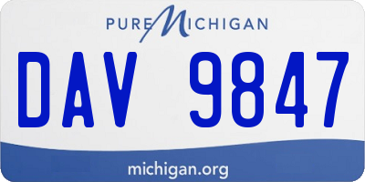 MI license plate DAV9847