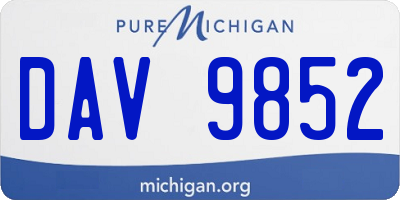 MI license plate DAV9852