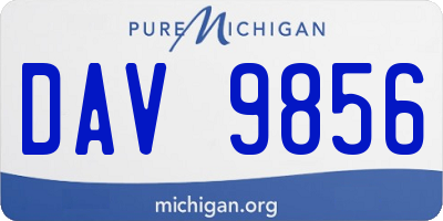 MI license plate DAV9856