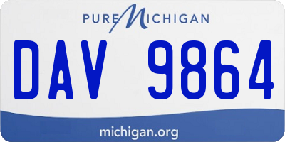 MI license plate DAV9864
