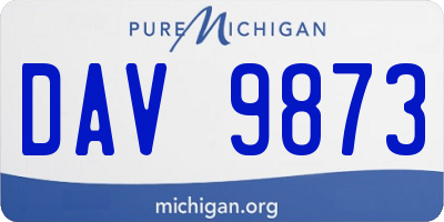 MI license plate DAV9873