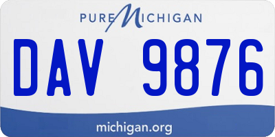 MI license plate DAV9876