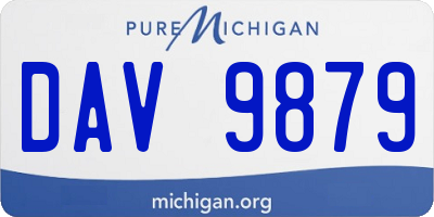 MI license plate DAV9879
