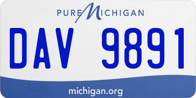 MI license plate DAV9891