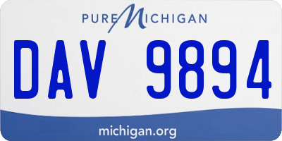 MI license plate DAV9894