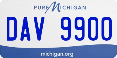 MI license plate DAV9900