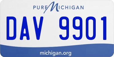 MI license plate DAV9901
