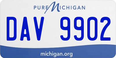 MI license plate DAV9902