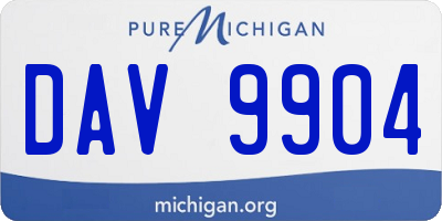 MI license plate DAV9904