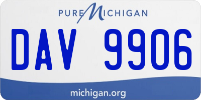 MI license plate DAV9906