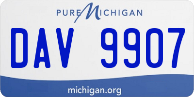MI license plate DAV9907
